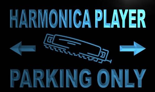 Harmonica Player Parking Only Neon Light Sign